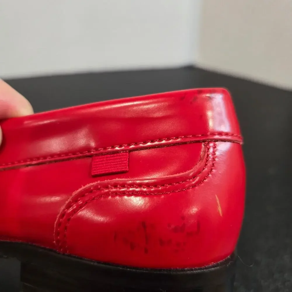 Red Women’s Penny Loafers - Classic Slip-On Flats